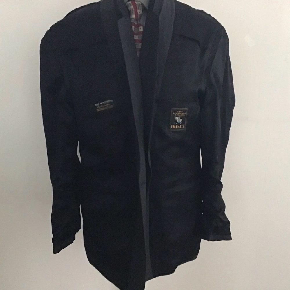 HART SCHAFFNER MARX Vintage Charcoal Gray Pinstripe Wool Suit Coat 42 Reg. EUC - Picture 8 of 14